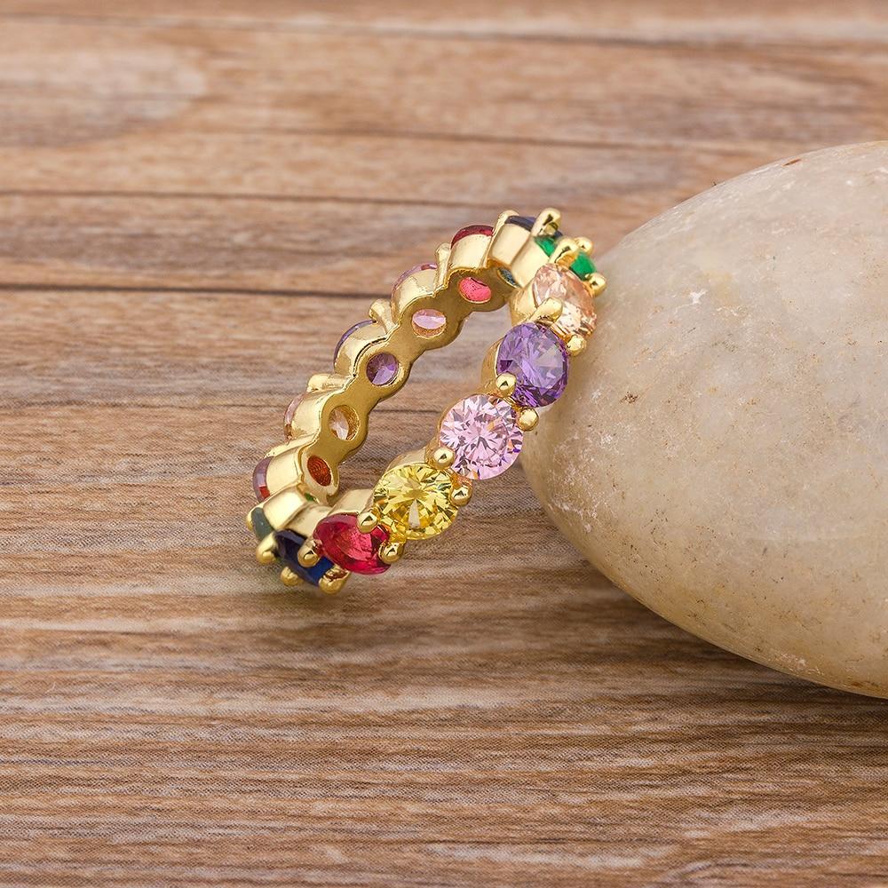 The Rainbow Round Cut Band Ring - I Spy Jewelry