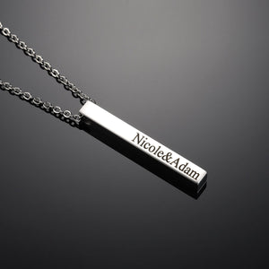 Engraved 3D Bar Necklace - I Spy Jewelry