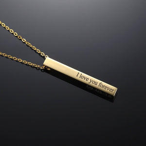 Engraved 3D Bar Necklace - I Spy Jewelry