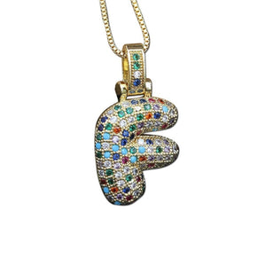 The Bubbly Initial Rainbow Necklace - I Spy Jewelry