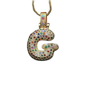 The Bubbly Initial Rainbow Necklace - I Spy Jewelry