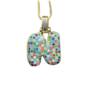 The Bubbly Initial Rainbow Necklace - I Spy Jewelry