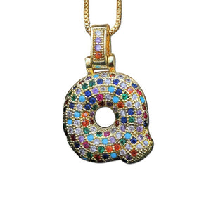 The Bubbly Initial Rainbow Necklace - I Spy Jewelry