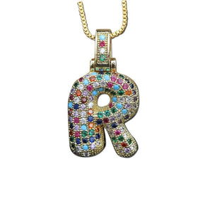 The Bubbly Initial Rainbow Necklace - I Spy Jewelry