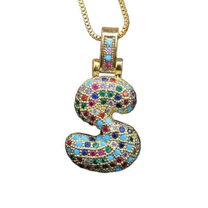 The Bubbly Initial Rainbow Necklace - I Spy Jewelry