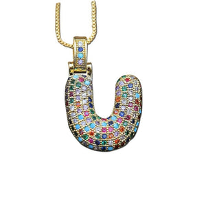 The Bubbly Initial Rainbow Necklace - I Spy Jewelry