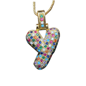 The Bubbly Initial Rainbow Necklace - I Spy Jewelry